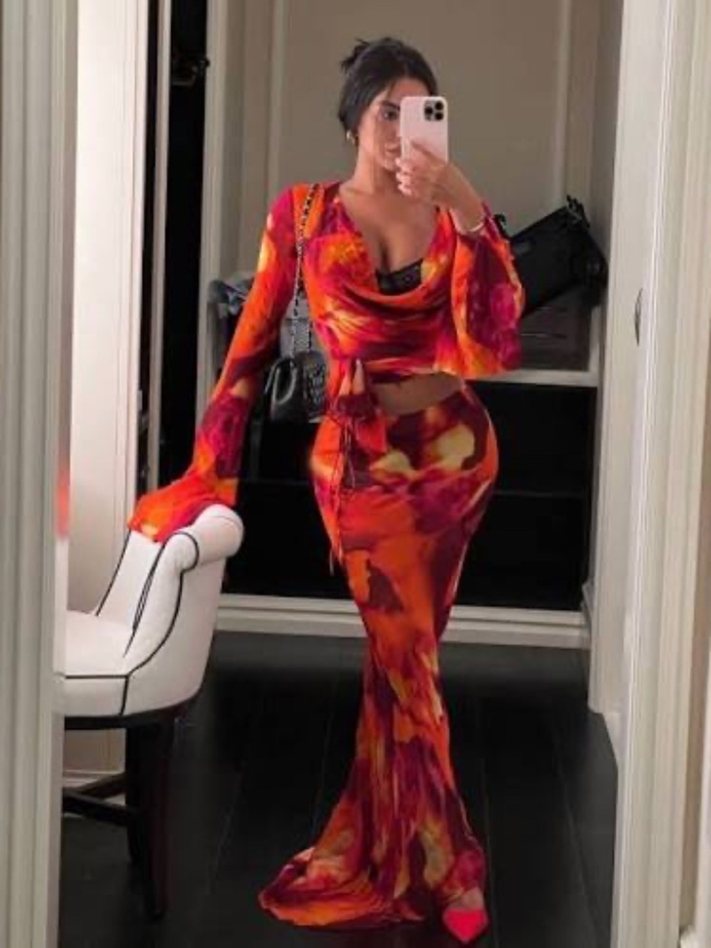 Rat & Boa Fantini Blouse  Red Orange Fire Wrap Bikini